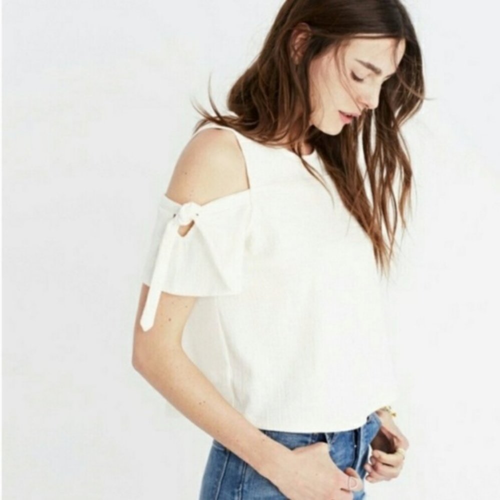 Madewell Skylark Cream Blouse Top